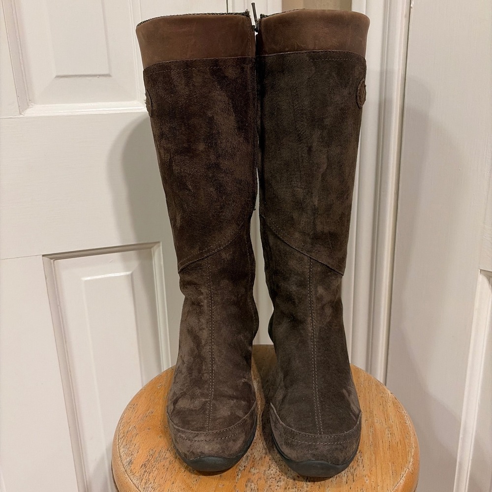 Teva Womens De La Vina Tall Boots Brown 6 Suede Leather Zip Outdoor